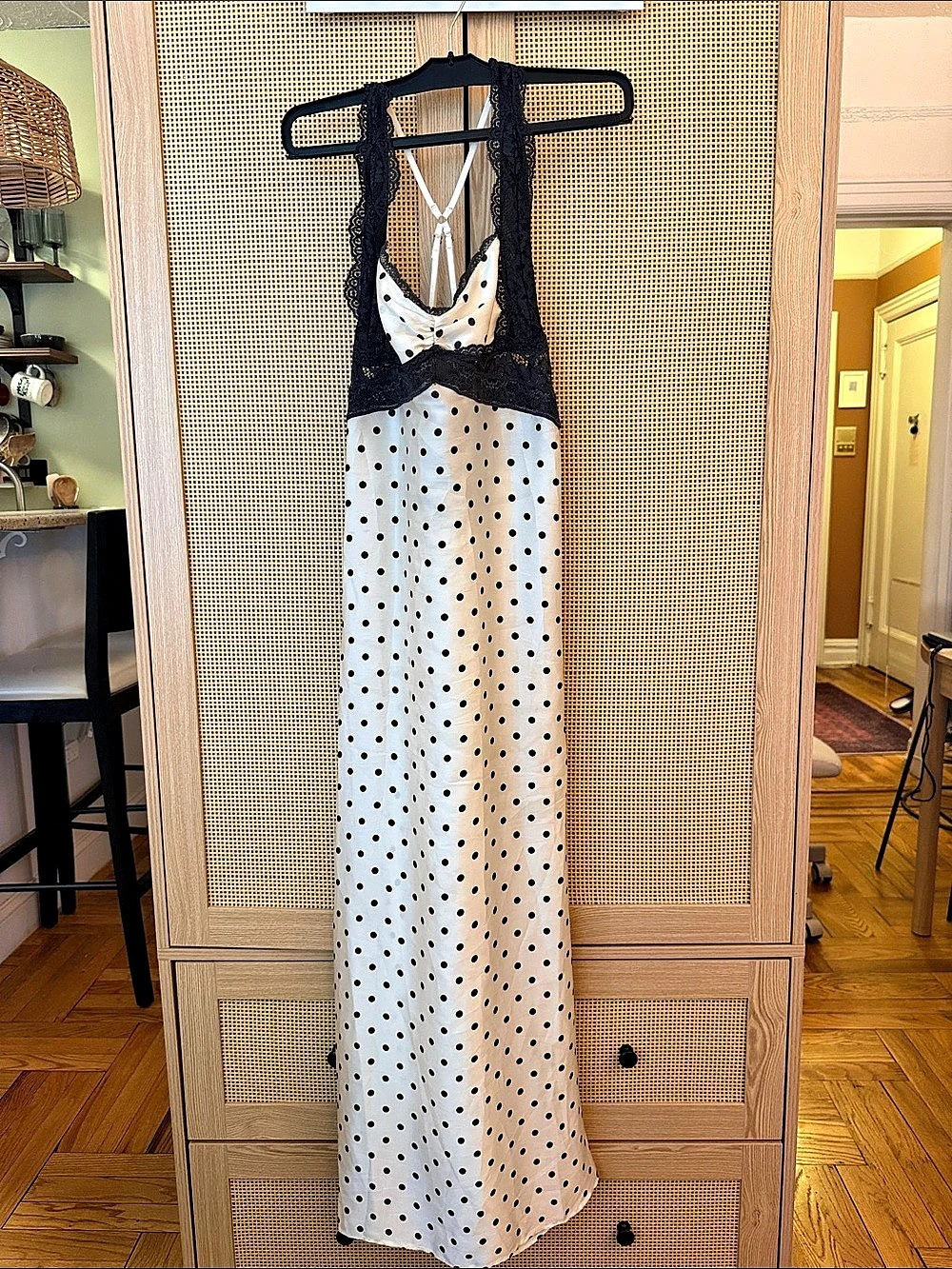 Free People Butterfly Babe Maxi Dress Polka Dot White & Black